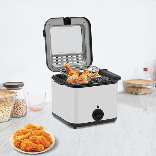 Adjustable Temperature Deep Fryer – Compact Anti-Scald Electric Oil Fryer