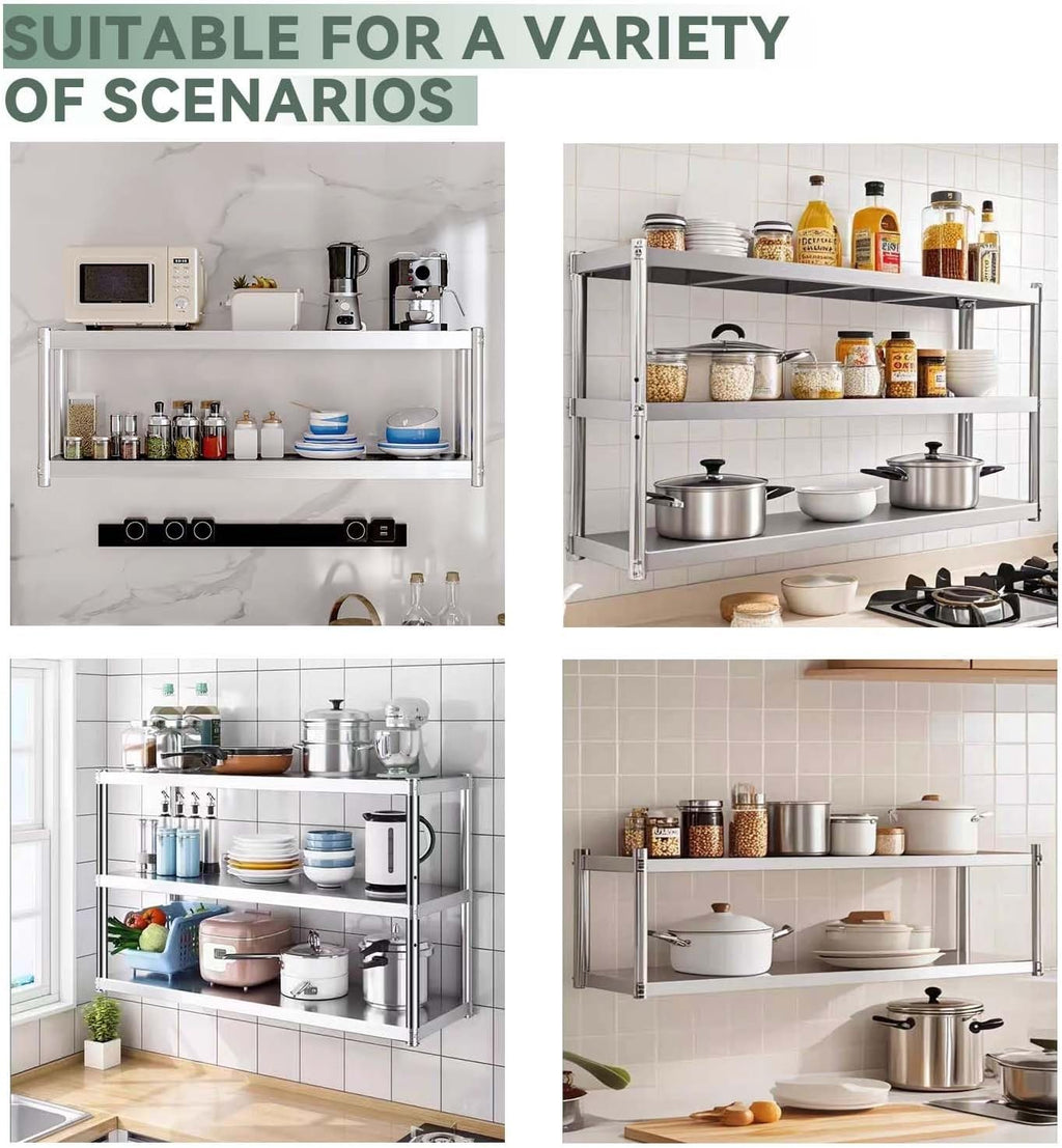 3-Tier Wall Mounted Stainless Steel Shelf – Kitchen & Home Essentials