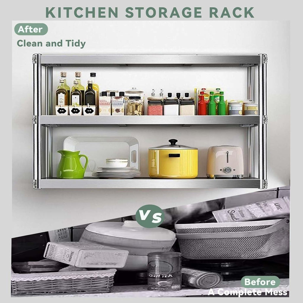 3-Tier Wall Mounted Stainless Steel Shelf – Kitchen & Home Essentials