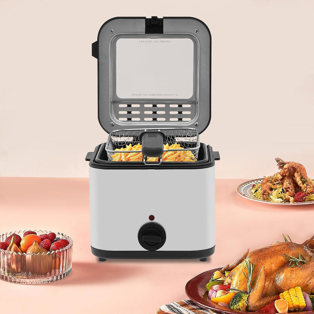 Adjustable Temperature Deep Fryer – Compact Anti-Scald Electric Oil Fryer